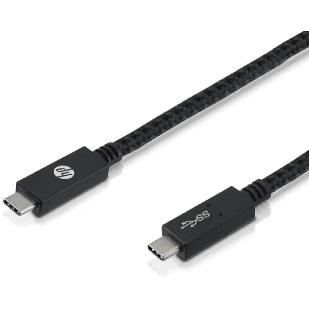 HP Pro USB-C To USB-C Charge & Sync 1M Braided Cable - Black - DokanTech #