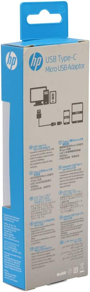 HP OTG USB Type-C Micro USB Adaptor - White - DokanTech #