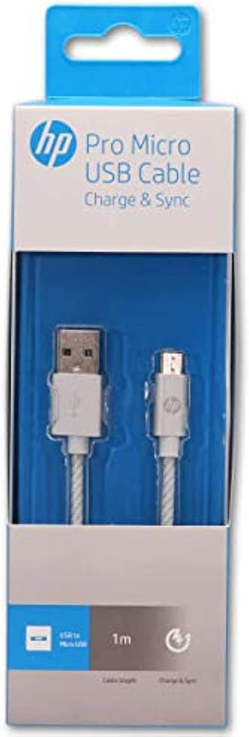 HP Pro Micro USB Charge & Sync 1M Braided Cable - DokanTech #
