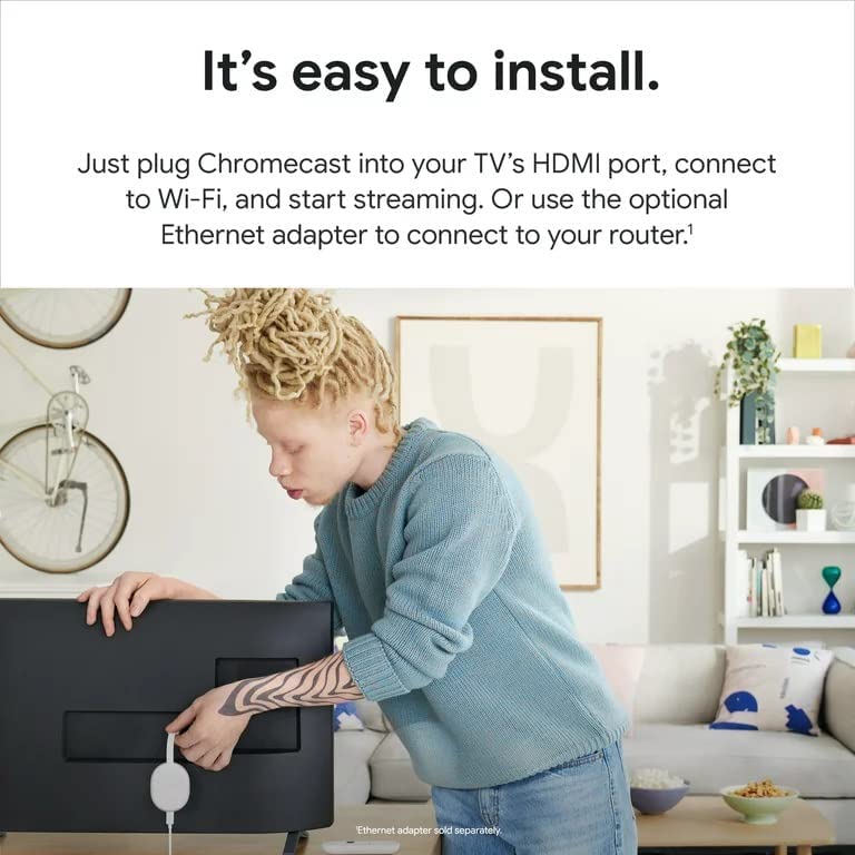 Google Chromecast HD – plugged into TV HDMI