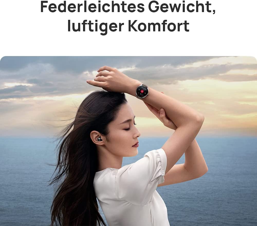 Huawei Watch Buds 1.43" AMOLED, Stainless Steel Case, Earbuds, GPS, NFC - Black Leather Strap - DokanTech #