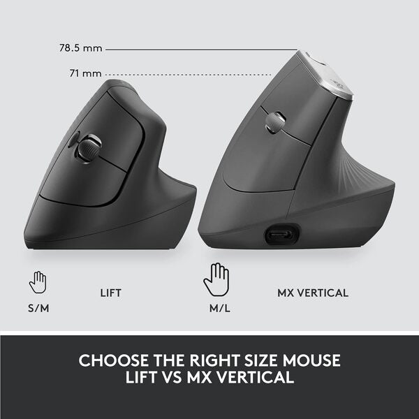 Logitech Lift Vertical Ergonomic Mouse - DokanTech #