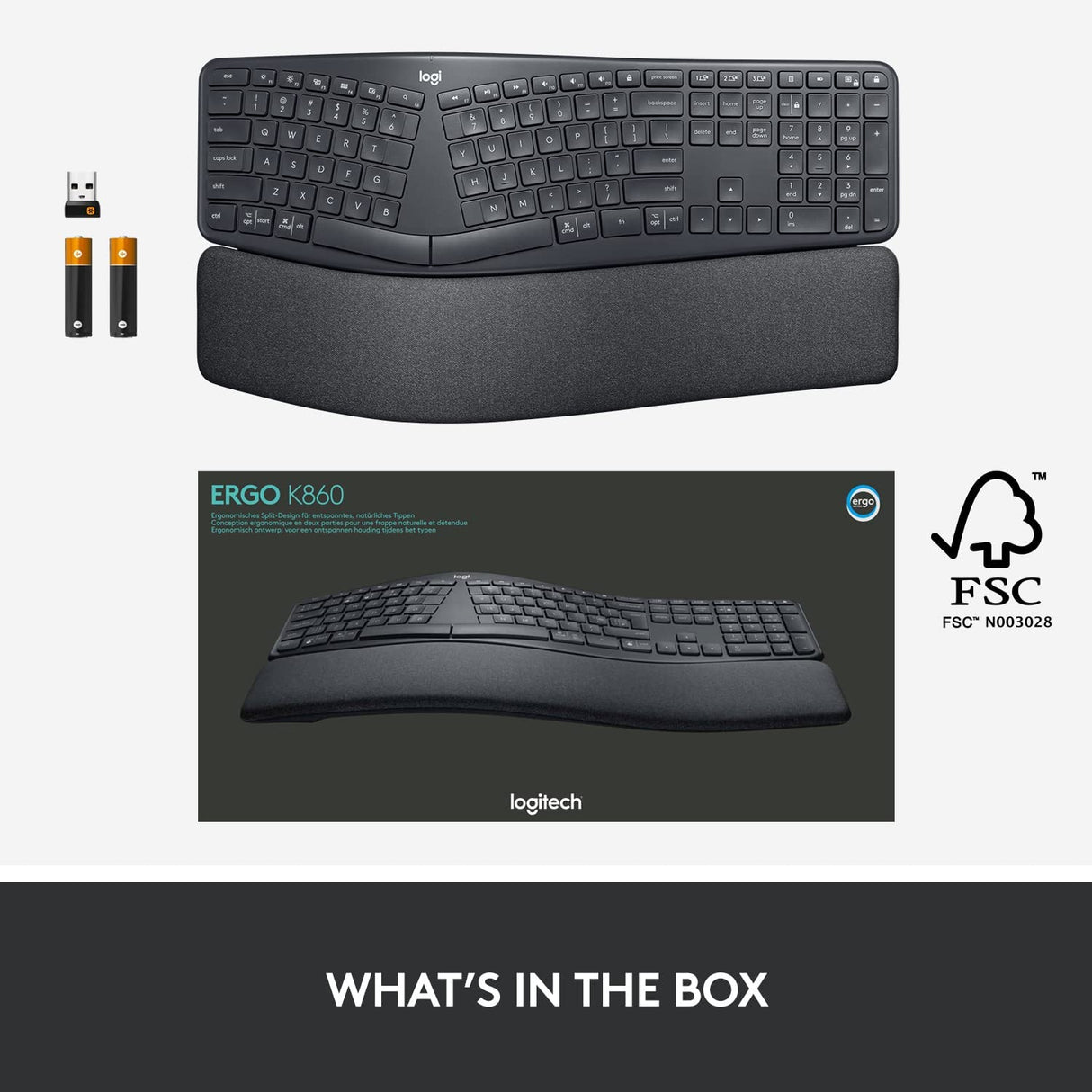 Logitech ERGO K860 Wireless Keyboard - black - DokanTech #