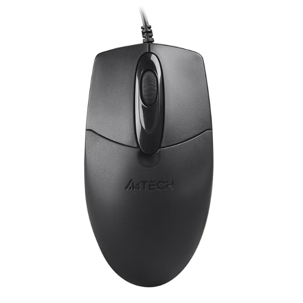 A4Tech OP-720S Silent Click 1200 DPI Optical Wired Mouse - Black - Dokkantech