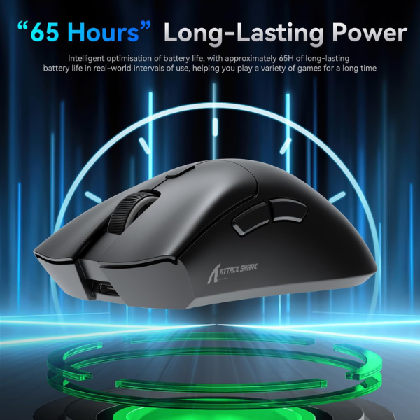 ATTACKSHARKR1Tri-ModeWirelessGamingMouse_PAW3311SuperlightBlackBattery-DokkanTech