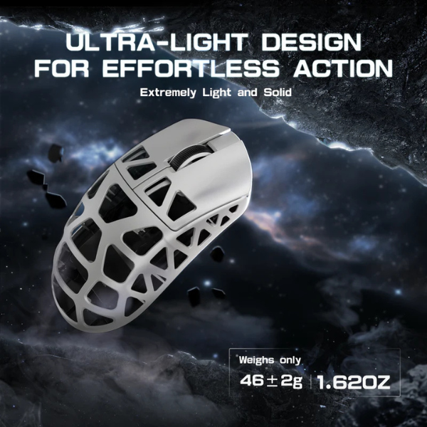 ATTACKSHARKR3MagnesiumAlloyTri-ModeGamingMouse_PAW33958KSuperlightWhiteLightWeight-DokkanTech