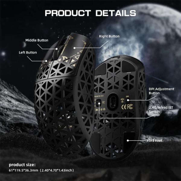 ATTACKSHARKR5ULTRACarbonFiberTri-ModeGamingMouse_PAW3950MAX8KSuperlightBlackProductDetails-DokkanTech