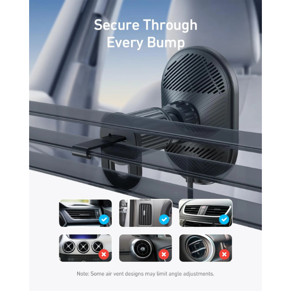 AnkerMagGoQi2WirelessCarCharger15WPadwithBuilt-InUSB-CCableSecureAttachment-DokkanTech