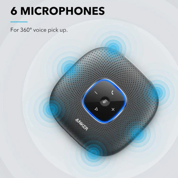 AnkerPowerConf2BluetoothSpeakerphone_6Microphones_360_VoicePickup_24-HourCallTime_USB-C_Bluetooth5-dokantech#