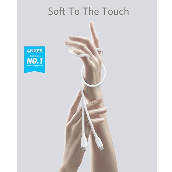 Anker PowerLine III Flow USB-C to USB-C Cable 3ft 240W (A8552)-dokantech