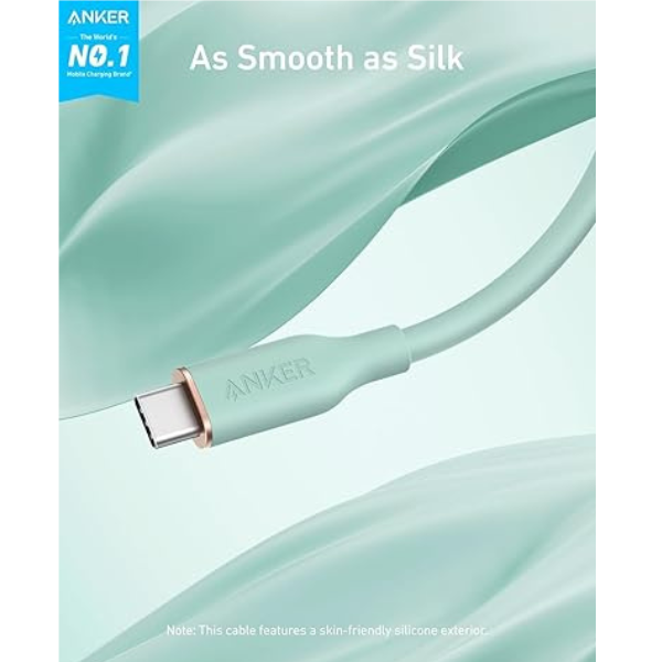 Anker PowerLine III Flow USB-C to USB-C Cable 3ft 240W (A8552)-dokantech