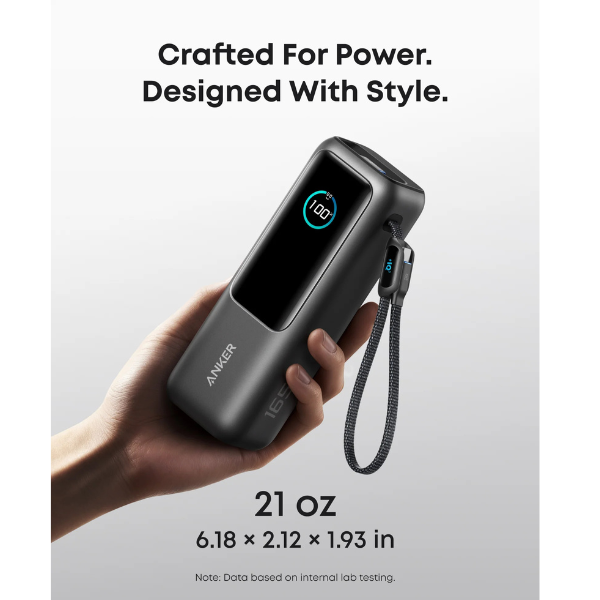 AnkerZoloPowerBank25KmAh-165W-Built-inandRetractableCablesA1695P11-SpaceBlack-dokantech#