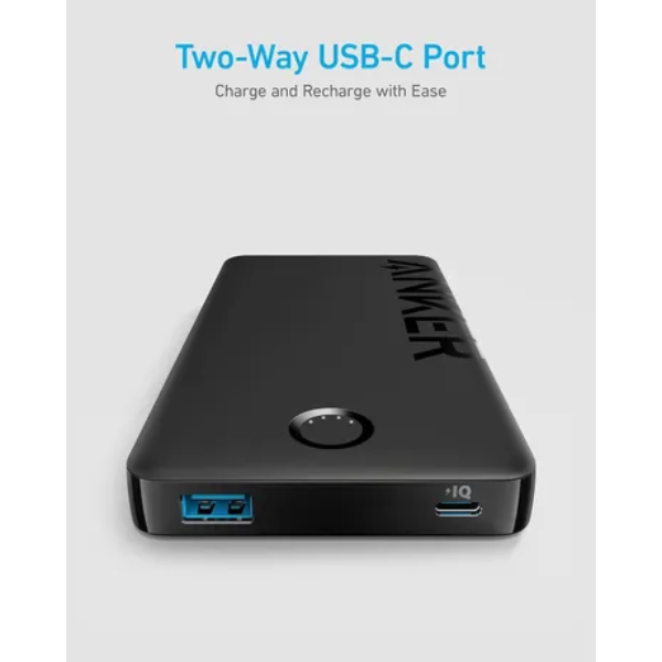 باور بانك Anker 323 USB-C بسعة 10000 مللي أمبير في الساعة وقوة 12 وات (PowerCore PIQ)