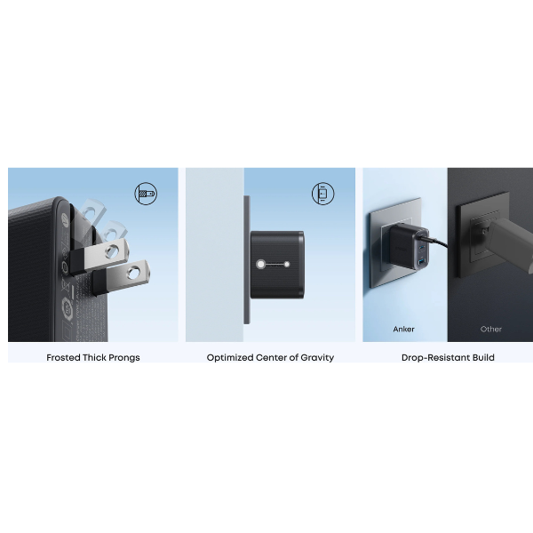 Anker Nano 70W Wall Charger – Ultra-Fast 3-Port Power- (2 USB-C + 1 USB-A) | Model A121A-dokantech