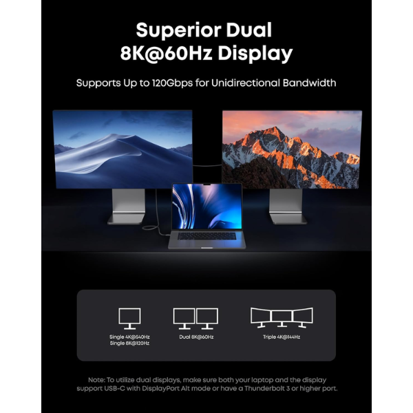 Anker Prime Thunderbolt 5 Cable 3.3ft 240W 80Gbps 8K Braided – Black - Dokkantech