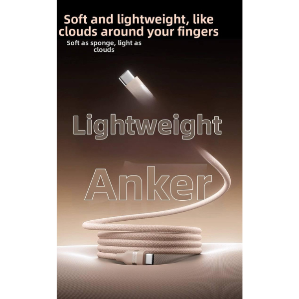 Anker 240W USB - C Braided Cable for MacBook Pro M4 (4 Colors, 3ft & 6ft)Specs -DokkanTech