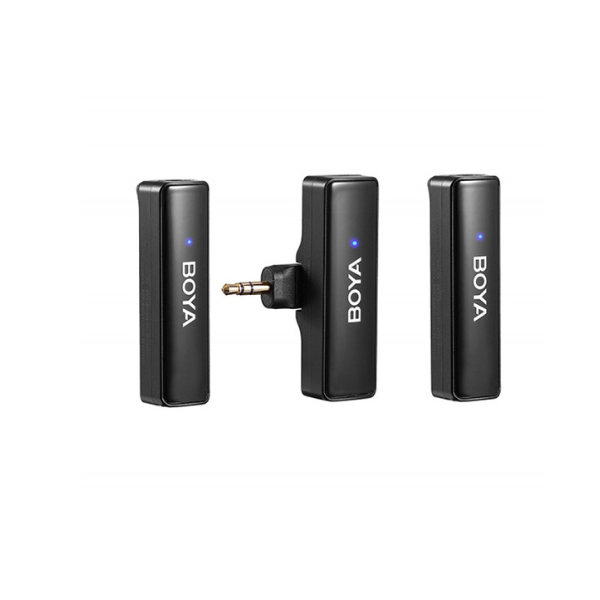 ميكروفون لاسلكي BOYA BOYALINK ثنائي القناة بتردد 2.4 جيجاهرتز - متوافق مع العديد من الأجهزة