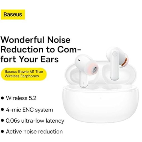Baseus Bowie MZ10 True Wireless Earphones– ANC, ENC, 20H Playtime, App Control-dokantech#