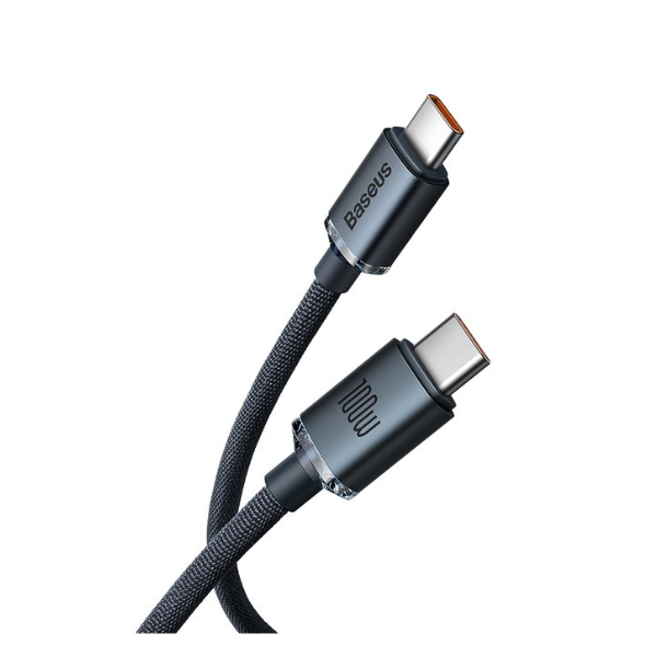 Baseus Crystal Shine Series Fast Charging Data Cable Type-C to Type-C 100W 1.2m-dokantech#
