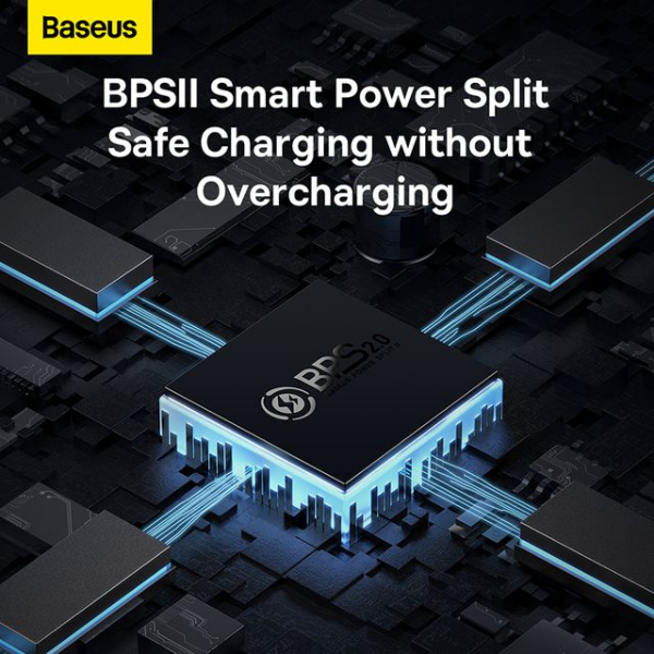 Baseus GaN5 Pro 65W Fast Charger with 2 USB-C & 1 USB Port – Black-CCGP120201-dokantech#