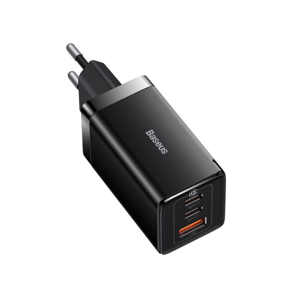 Baseus GaN5 Pro 65W Fast Charger with 2 USB-C & 1 USB Port – Black-CCGP120201-dokantech#