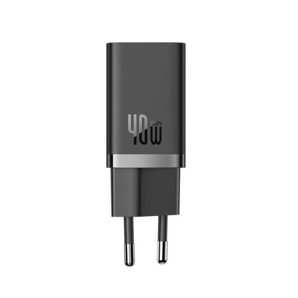 Baseus GaN5 Pro 40W Dual Type-C Fast Charger EU – Black (CCGP180101)-dokantech#