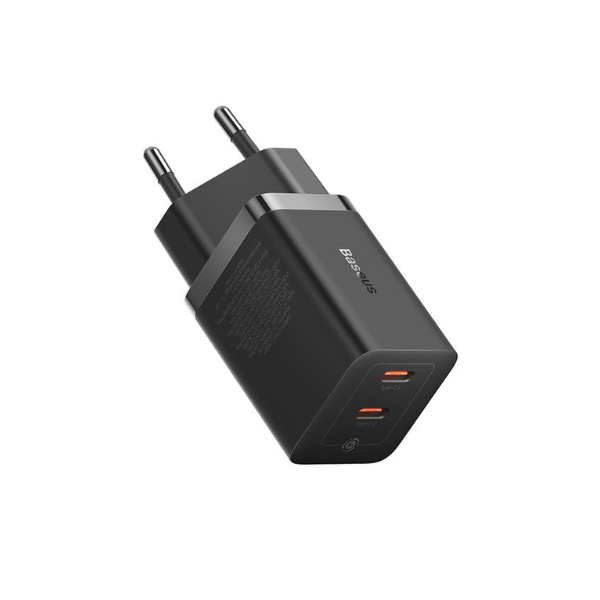 Baseus GaN5 Pro 40W Dual Type-C Fast Charger EU – Black (CCGP180101)-dokantech#