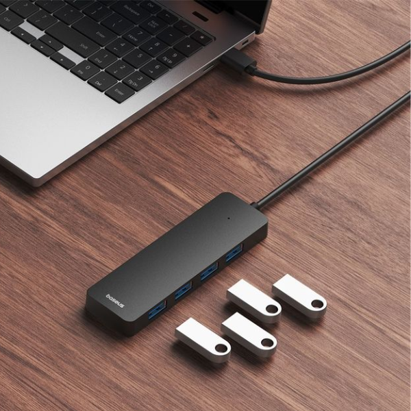 Baseus UltraJoy Series 4-Port HUB Lite 100cm Cluster – USB-A to 4× USB 3.0-dokantech#