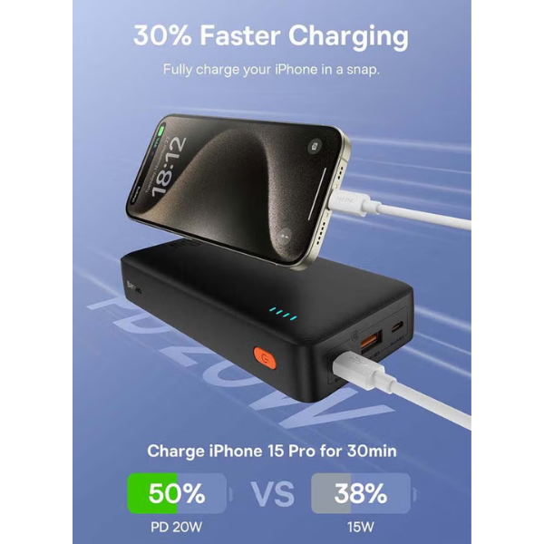 Baseus Airpow 20000mAh 20W Fast Charge Power Bank – Cluster Black - Dokkantech