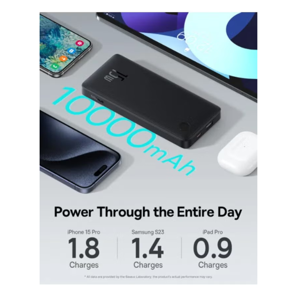 Baseus Airpow Lite 10000mAh 15W Power Bank – Cosmic Black - Dokkantech