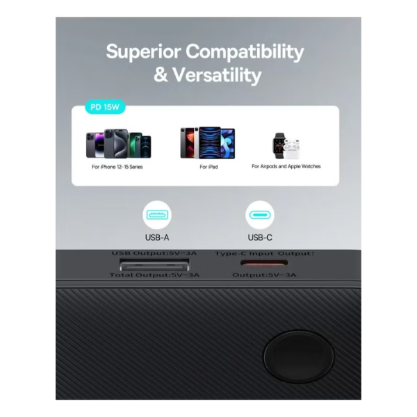 Baseus Airpow Lite 10000mAh 15W Power Bank – Cosmic Black - Dokkantech