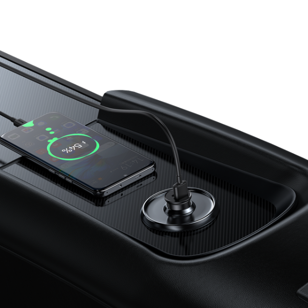 Baseus Circular metal A+C 30W PPS Car Charger - Black - Dokkantech