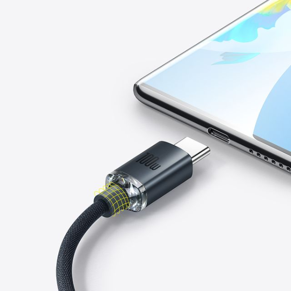 Baseus Crystal Shine 100W USB to Type-C Fast Charging Cable 1.2m - Dokkantech