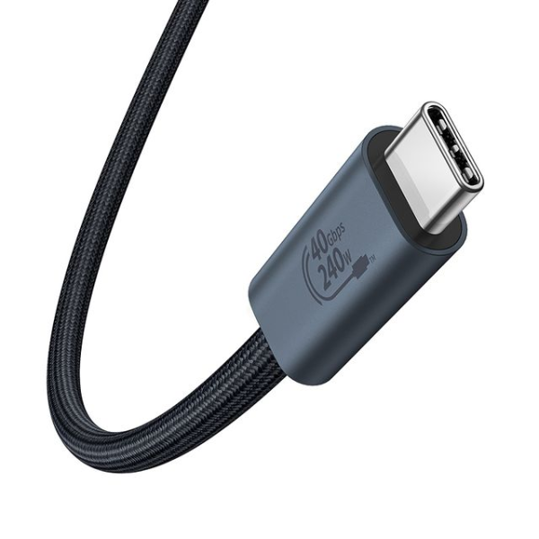 Baseus Flash Series 2 USB4 Type-C to Type-C 240W Cable 1m – Black - Dokkantech