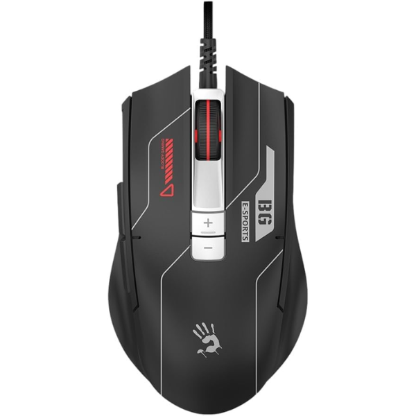 Bloody ES8 e-Sports RGB gaming mouse 6000 CPI – front view stone black