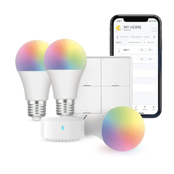 BroadLink E27 Smart Bulb Starter Kit โ RGB, BLE, Alexa & Google-Dokkantech