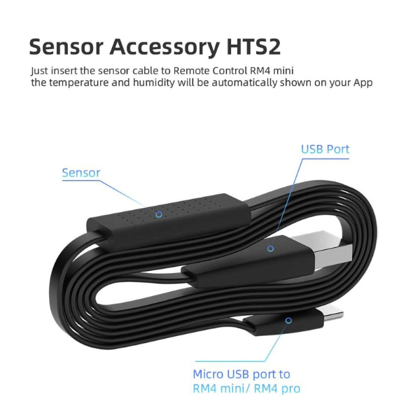 BroadLink HTS2 Sensor Accessory – Temp & Humidity Monitor for RM4 Mini/Pro