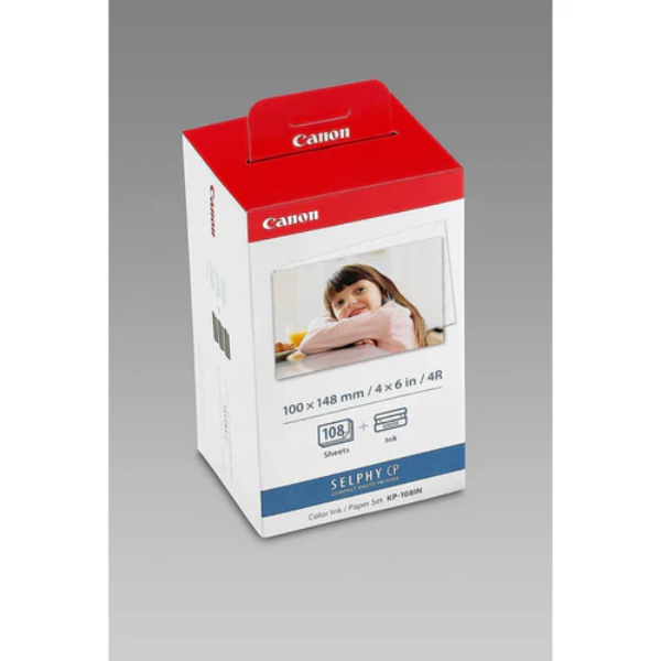 Canon KP-108IN Color Ink & Paper Set for SELPHY Printers - 108 Prints-Dokkantech
