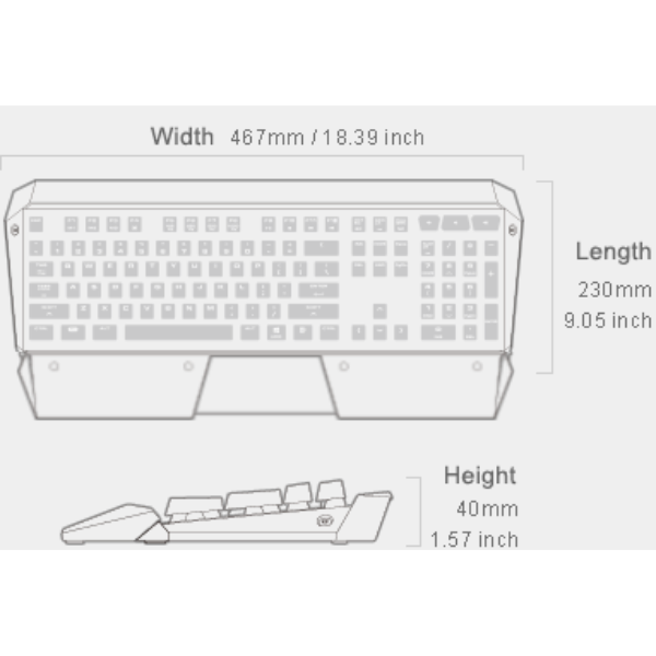 Cougar Attack X3 RGB Backlit Cherry MX Mechanical Gaming Keyboard - Iron Grey-dokantech#