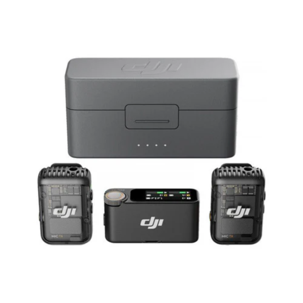 DJI Mic 2 Wireless Mic Set – Dual TX, RX & Charging Case - Black - Dokkantech