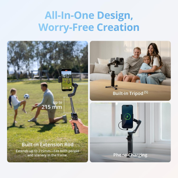 DJI Osmo Mobile 8 - built-in extension rod extended