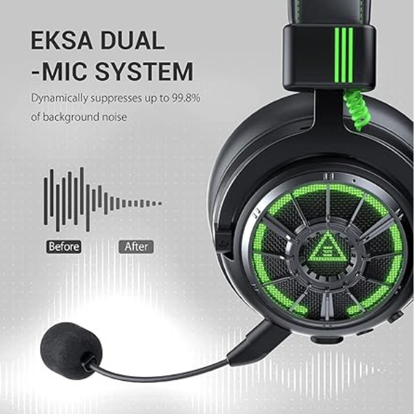 EKSA E5000 Pro Wired Gaming Headset โ 7.1 Surround, ENC Mic, Black-dokantech#