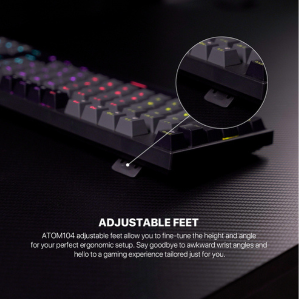 Fantech Atom 104 MK886 V2 Mechanical Gaming Keyboard – Red Switch – Gray-dokantech
