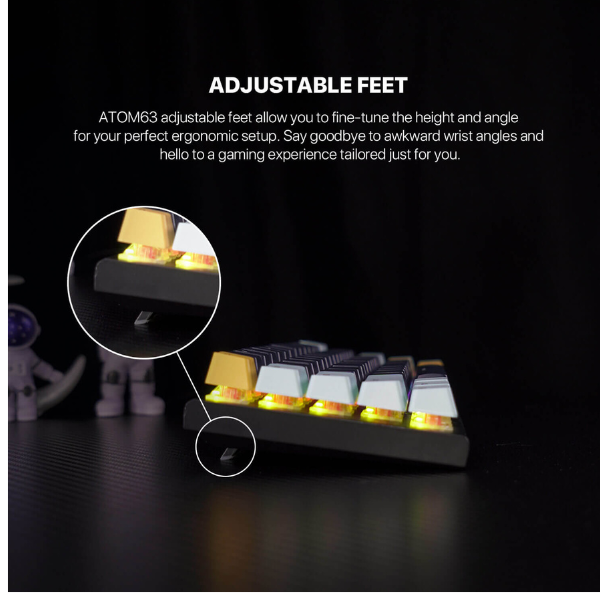 Fantech Atom 63 MK874 V2 Mechanical Keyboard – Blue Switch, Mizu Sky Blue-dokkantech