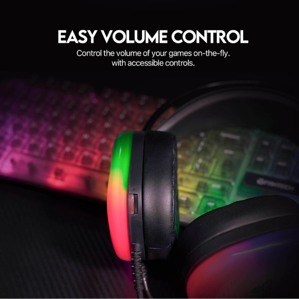 Fantech Aurora HG29 RGB 7.1 Surround Sound Wired USB Gaming Headset – Black-dokantech