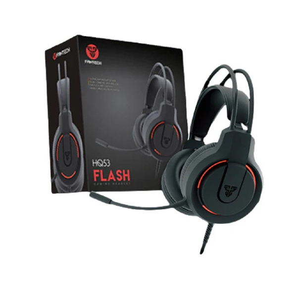 Fantech HQ53 Flash Gaming Headset – Dual Connection (USB & 3.5mm) – Black-dokantech