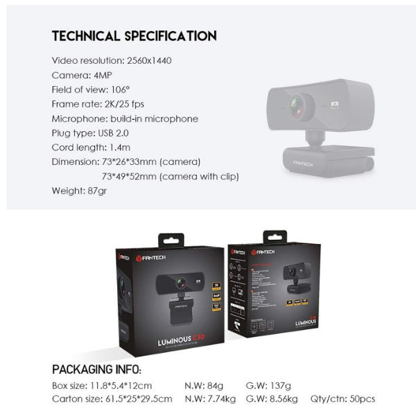 FantechLuminousC302KQuadHDWebcam-dokantech