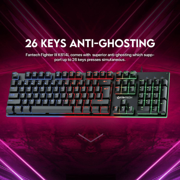 Fantech Fighter III K614L RGB Wired Gaming Keyboard – Black - Dokkantech