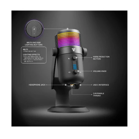 Fantech MCX03 Leviosa Max Microphone - Black - Dokkantech