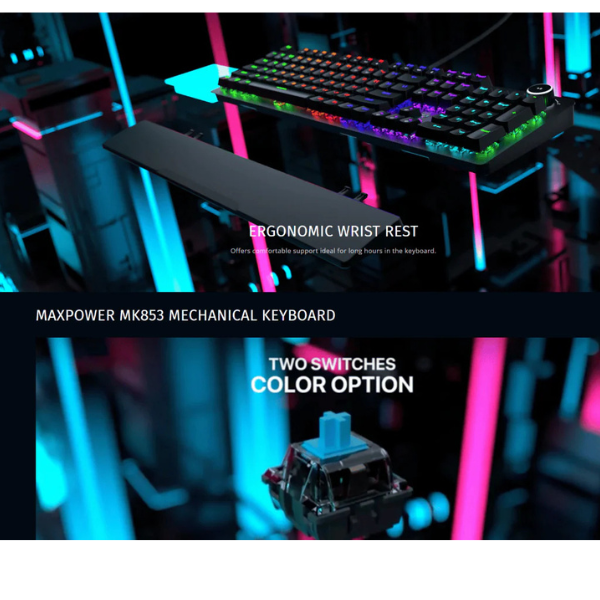 Fantech MaxPower MK853 V2 Mechanical Gaming Keyboard – Blue Switch, English Only-dokkantech